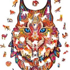 UNIDRAGON Houten Puzzel Dier - Voorzichtige Lynx- 187 Stukjes - Medium 22x33 Cm -Goedkope puzzels winkel 550x719 1