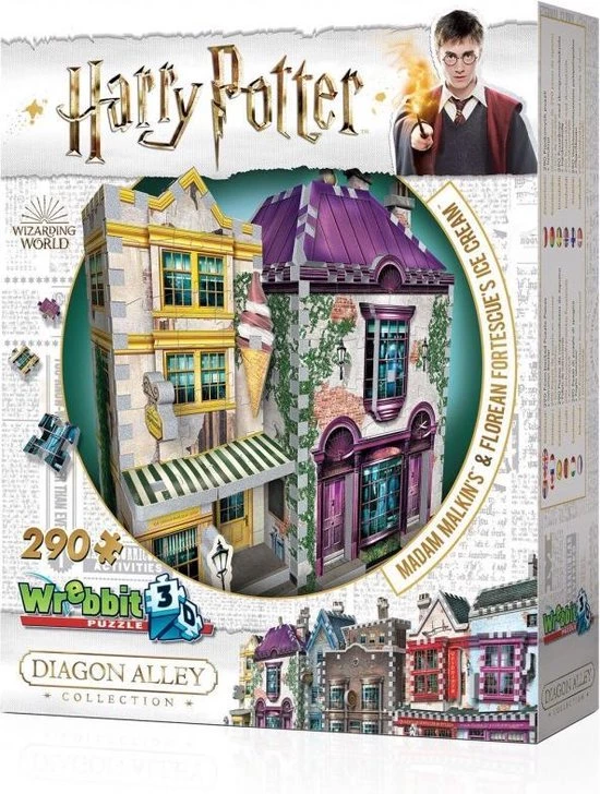 Madam Malkin S And Florean Fortescue - Slug And Jiggers - Wrebbit 3D Puzzel - Harry Potter - 290 Stukjes 5 Madam Malkin S And Florean Fortescue - Slug And Jiggers - Wrebbit 3D Puzzel - Harry Potter - 290 Stukjes - Afbeelding 5