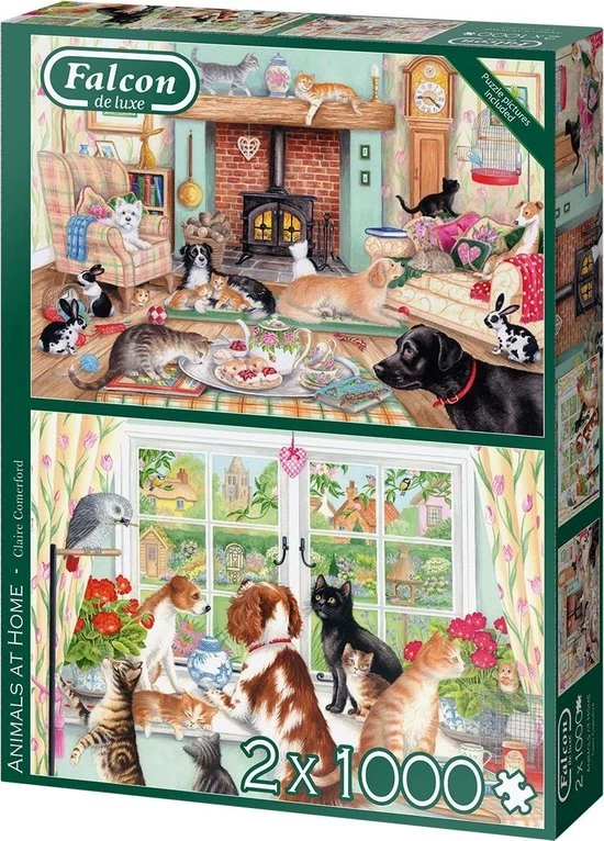 Falcon Puzzel Animals At Home - Legpuzzel - 2 X 1000 Stukjes 6 Falcon Puzzel Animals At Home - Legpuzzel - 2 X 1000 Stukjes - Afbeelding 6