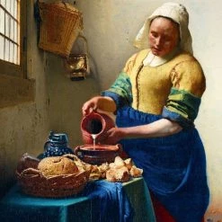 Art By BlueBird Vermeer- Het Melkmeisje, 1658 (1000 Stukjes, Kunst Puzzel)