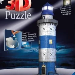 Ravensburger Vuurtoren Night Edition- 3D Puzzel Gebouw - 216 Stukjes -Goedkope puzzels winkel 550x816 2