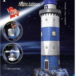 Ravensburger Vuurtoren Night Edition- 3D Puzzel Gebouw - 216 Stukjes -Goedkope puzzels winkel 550x832