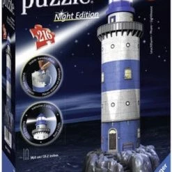 Ravensburger Vuurtoren Night Edition- 3D Puzzel Gebouw - 216 Stukjes -Goedkope puzzels winkel 550x835 1