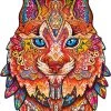 UNIDRAGON Houten Puzzel Dier - Voorzichtige Lynx- 187 Stukjes - Medium 22x33 Cm
